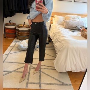 Wilfred Black Cropped Leather Pants
